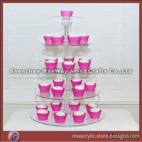 6 Tier Tube Acrylic Plexiglass Cupcake Display Holder
